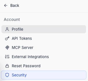 Security tab