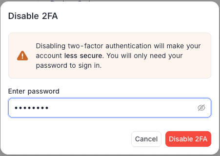 Disable 2FA