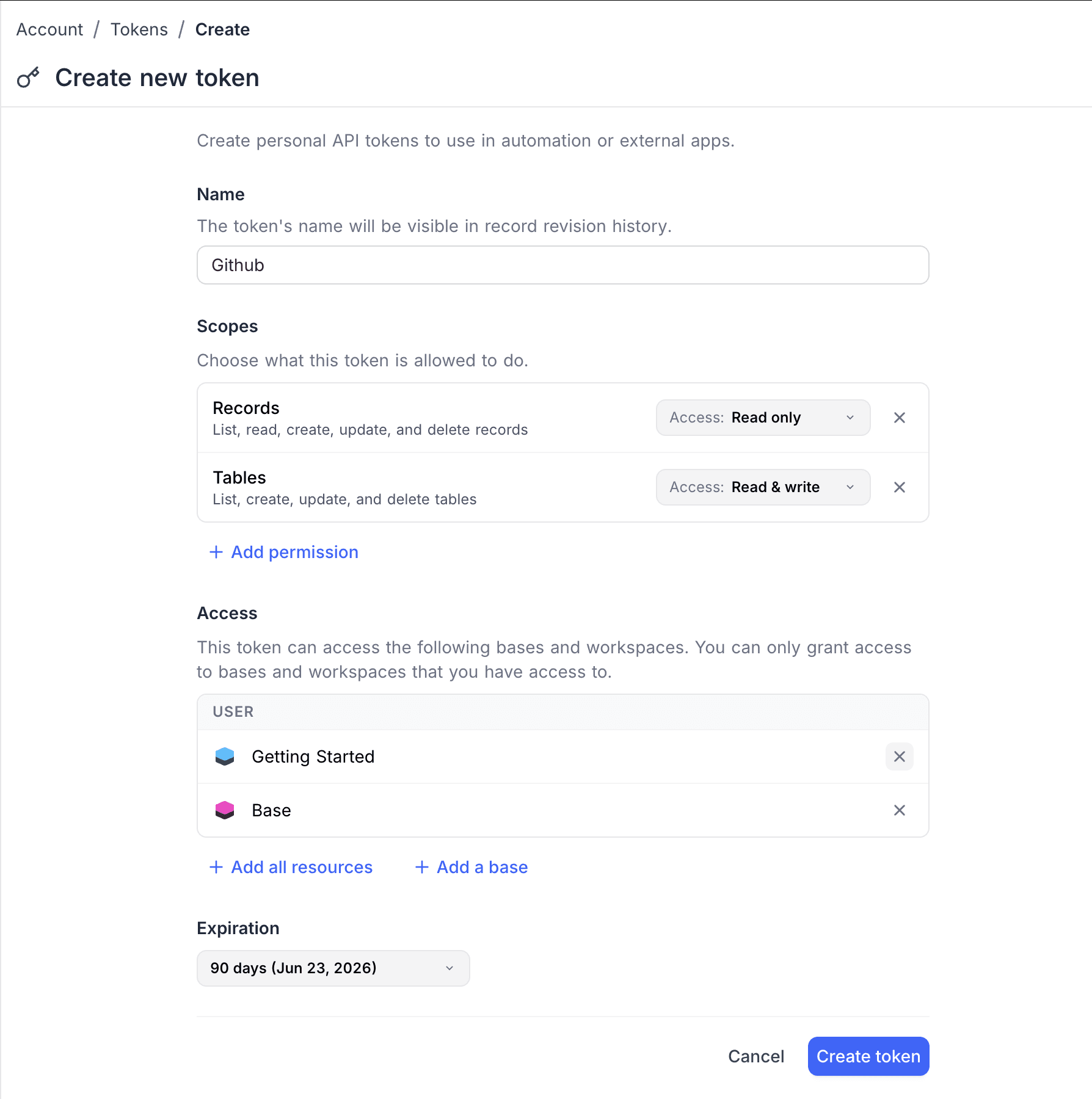 Fine-Grained API Tokens