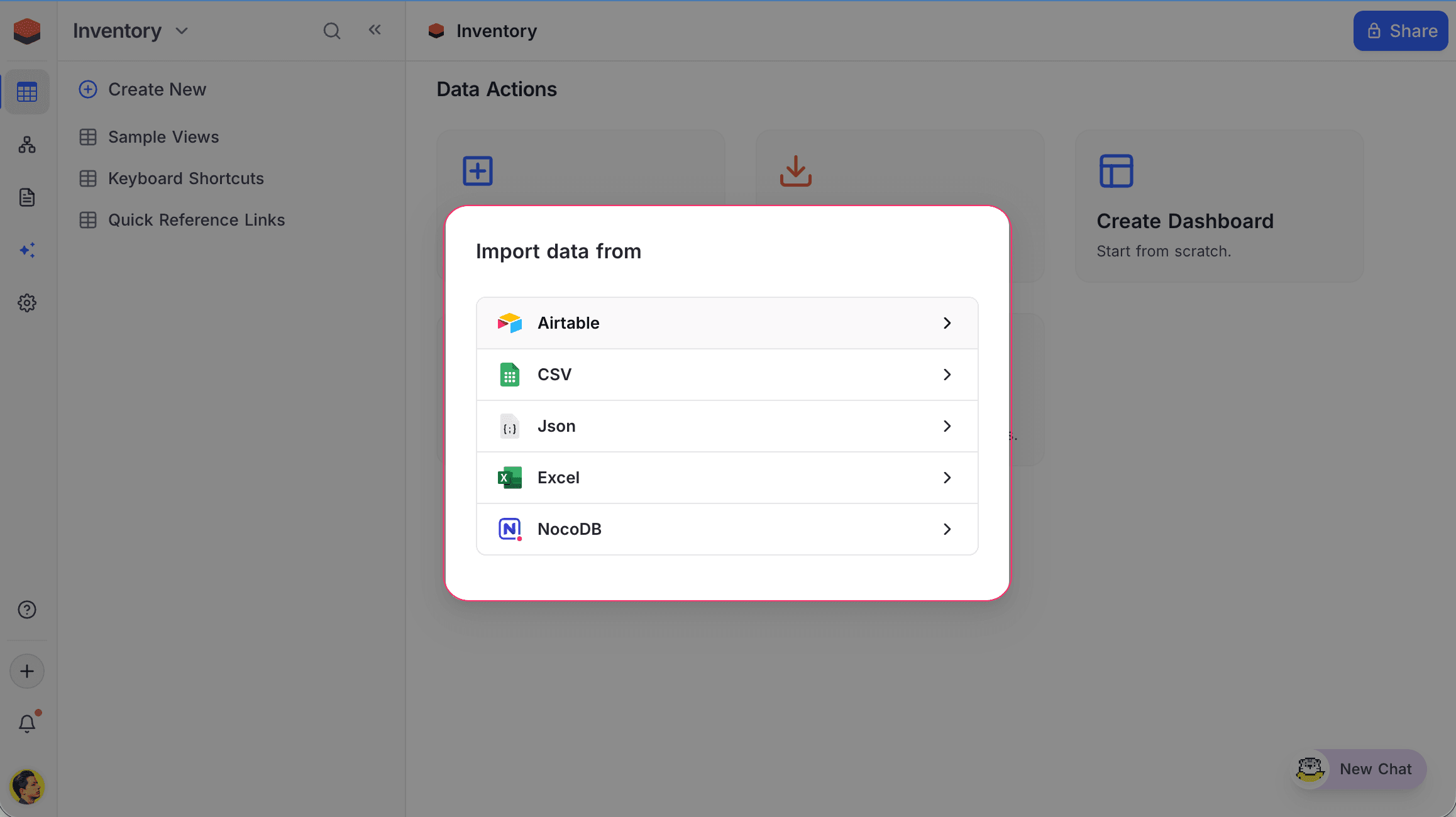 import data