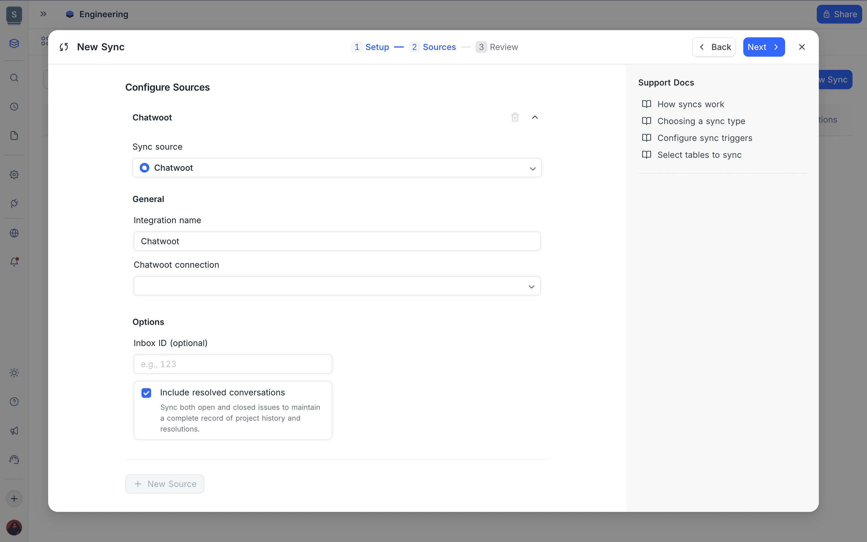 Chatwoot Ticketing Sync Configuration