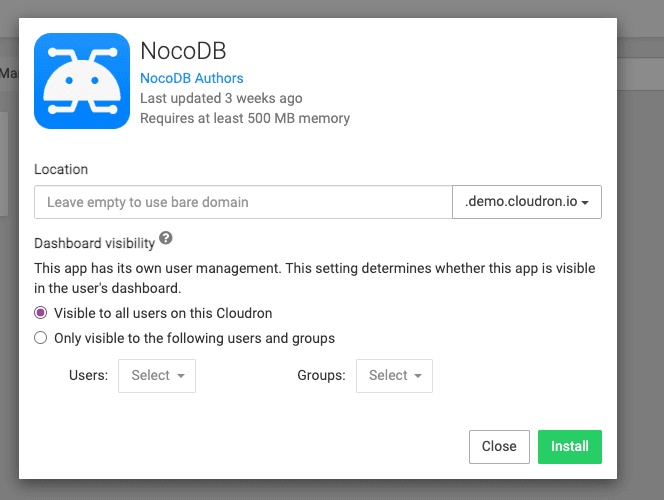 Cloudron Configure