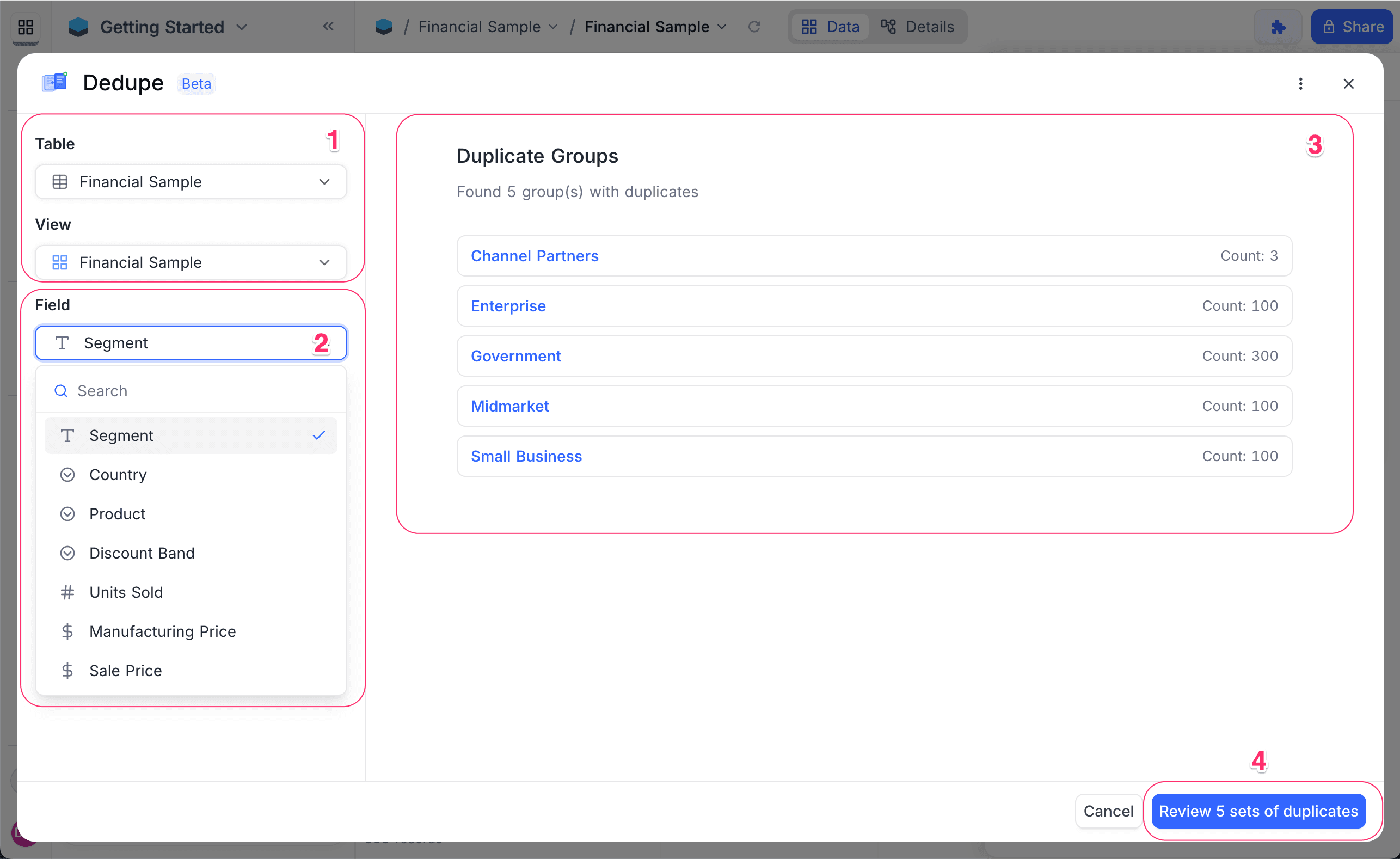 Dedupe Find Duplicates