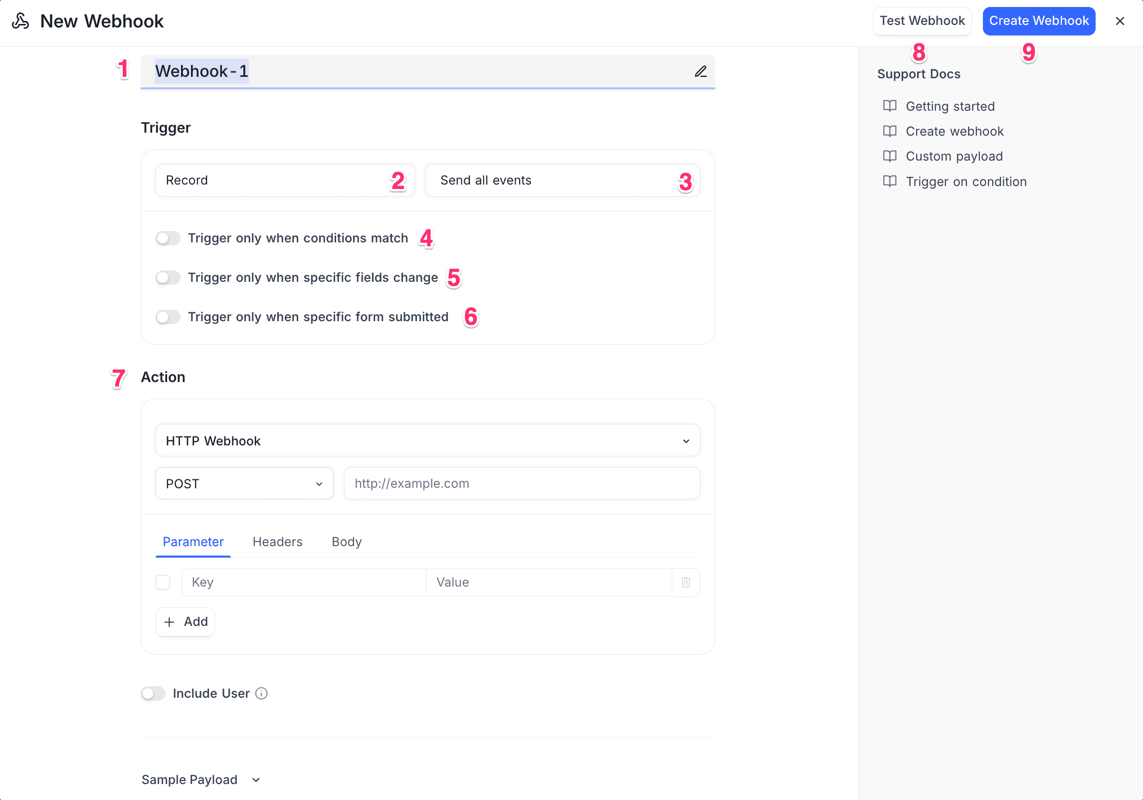 Configuring webhook