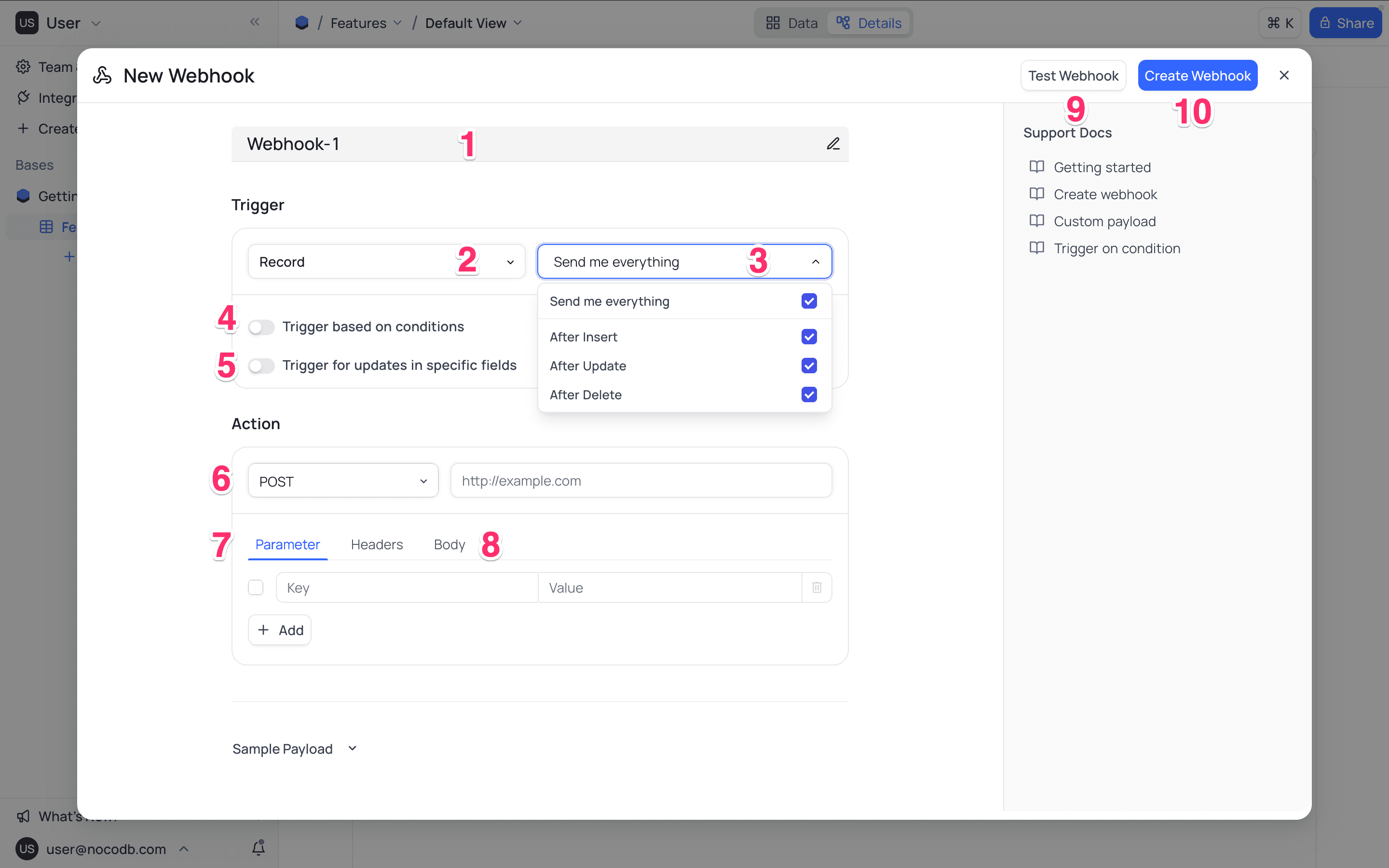 Configuring webhook