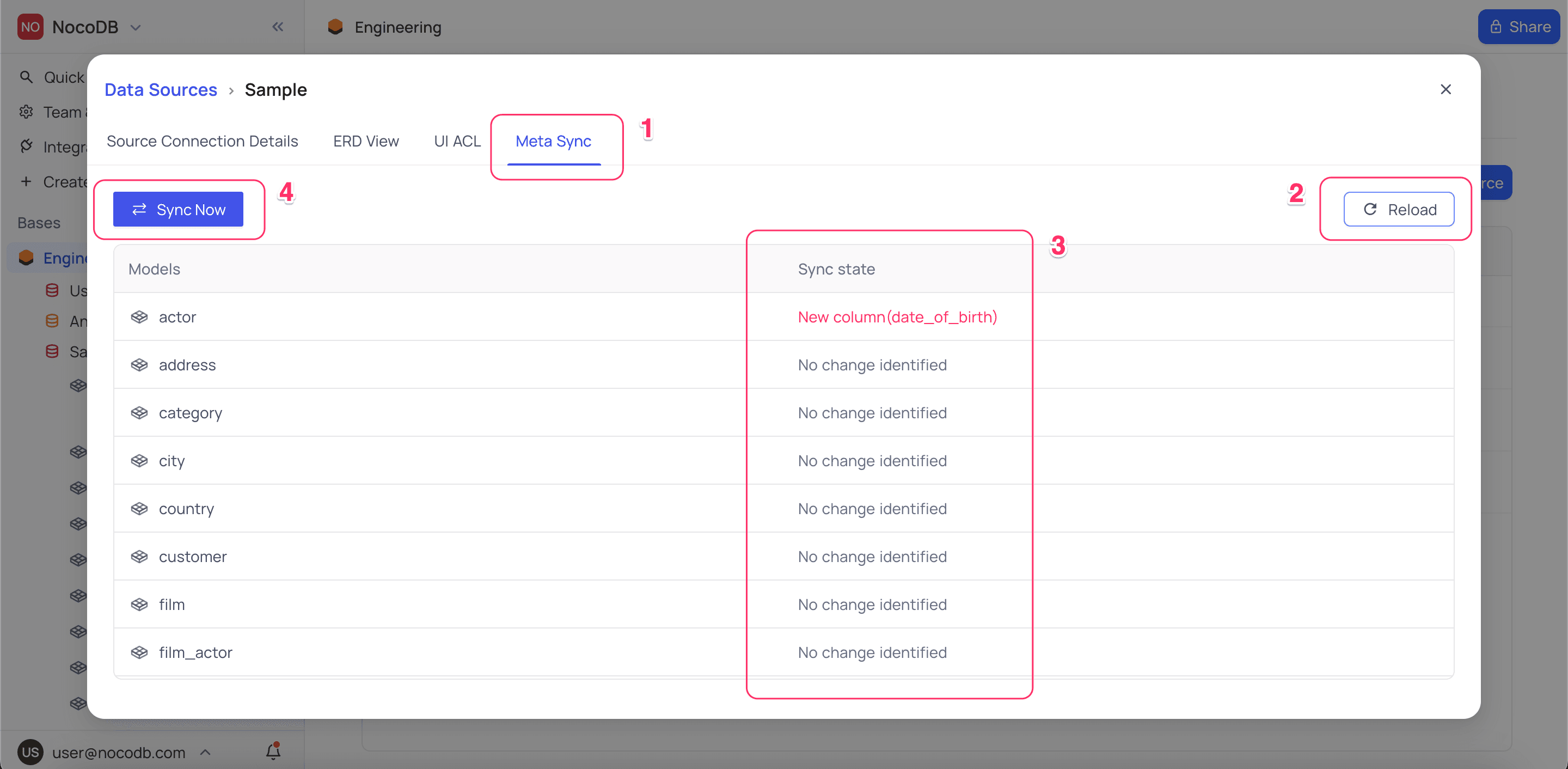 sync metadata