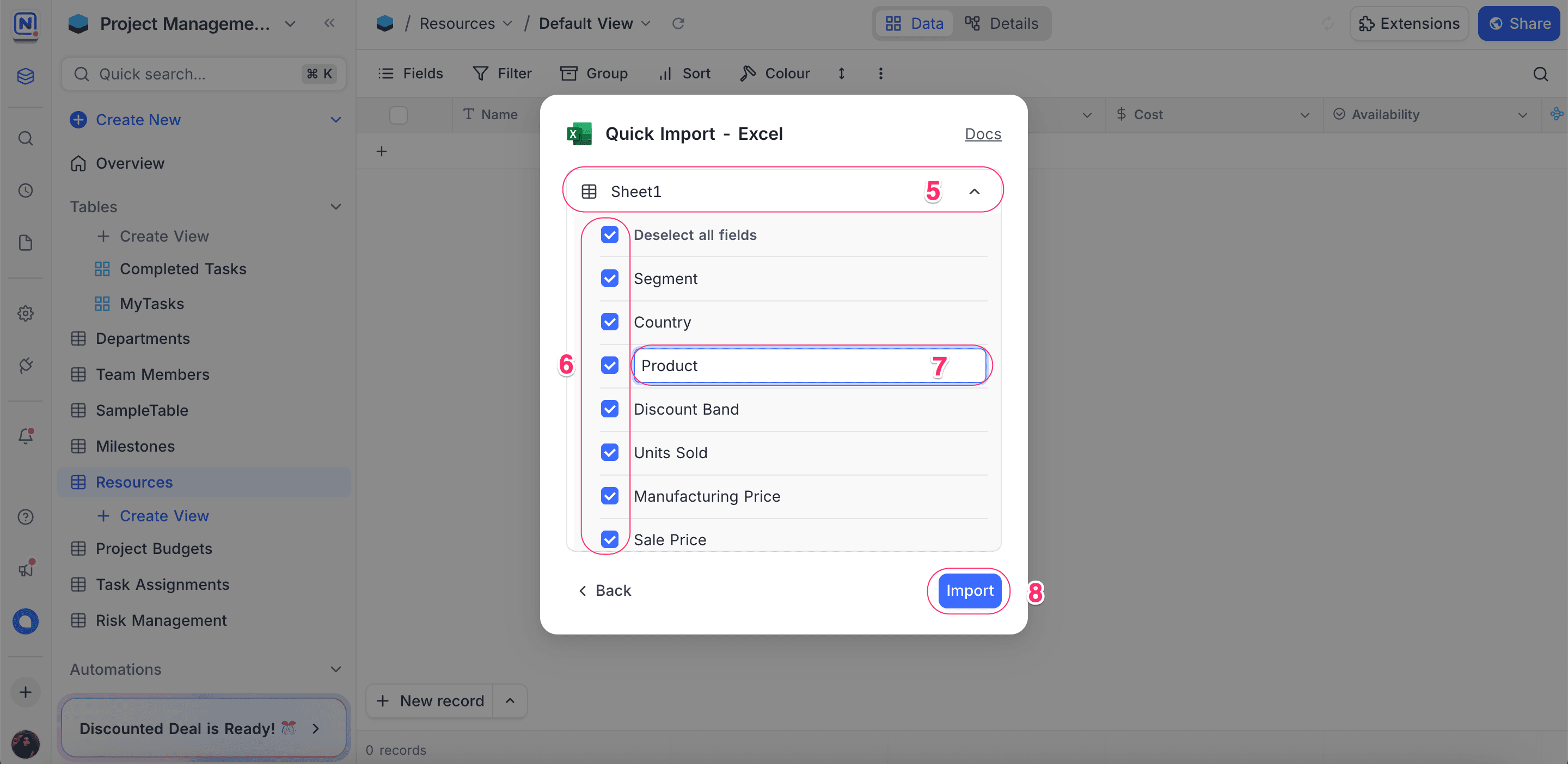 import data