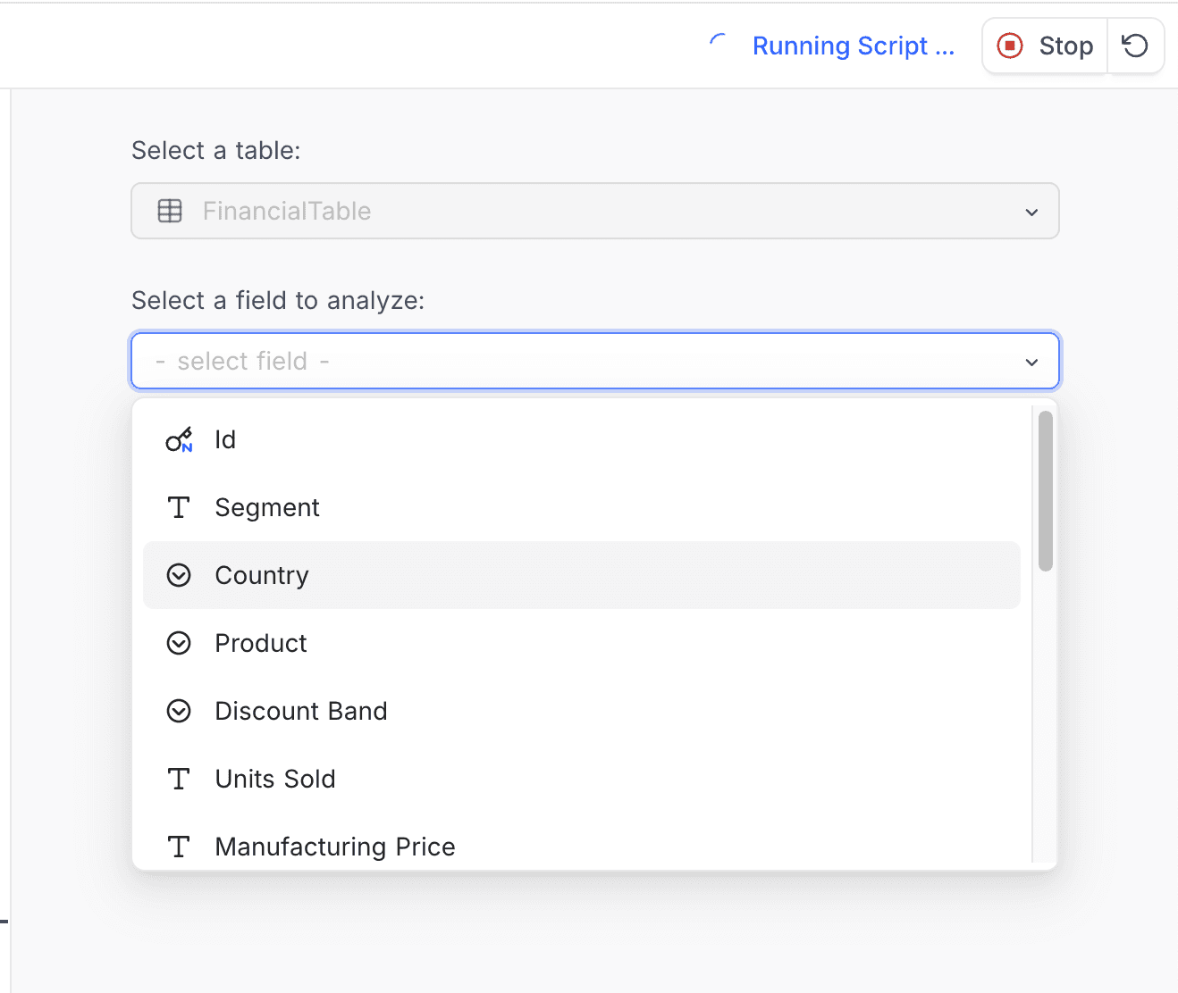 Field Input Example