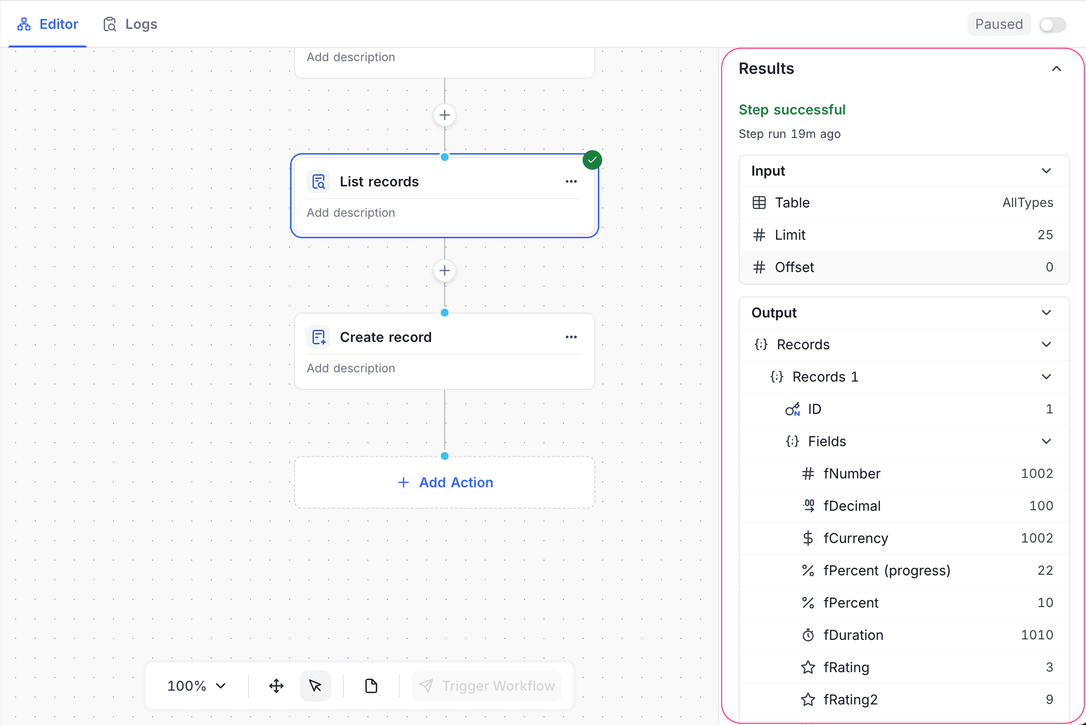 Node Sample Data