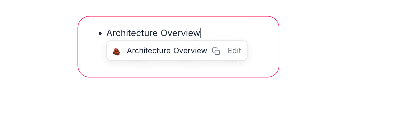 Edit link in bubble menu