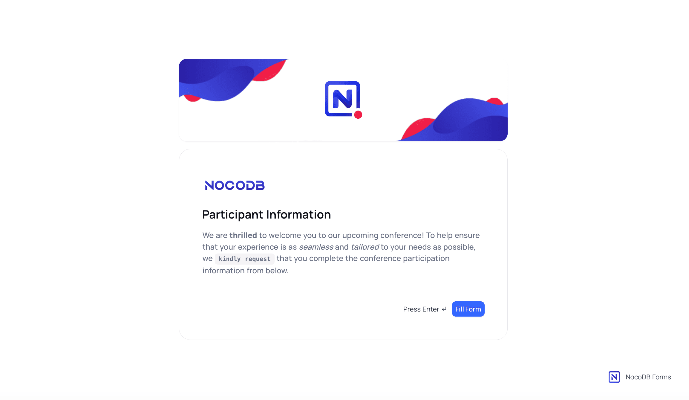 Survey Form View