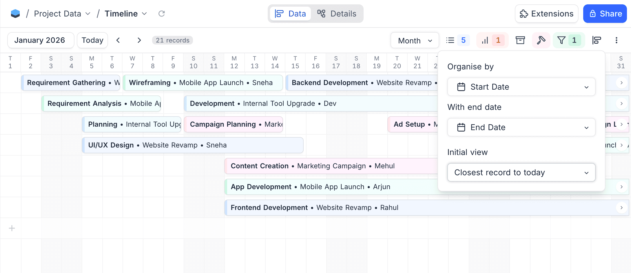 Timeline Range Settings