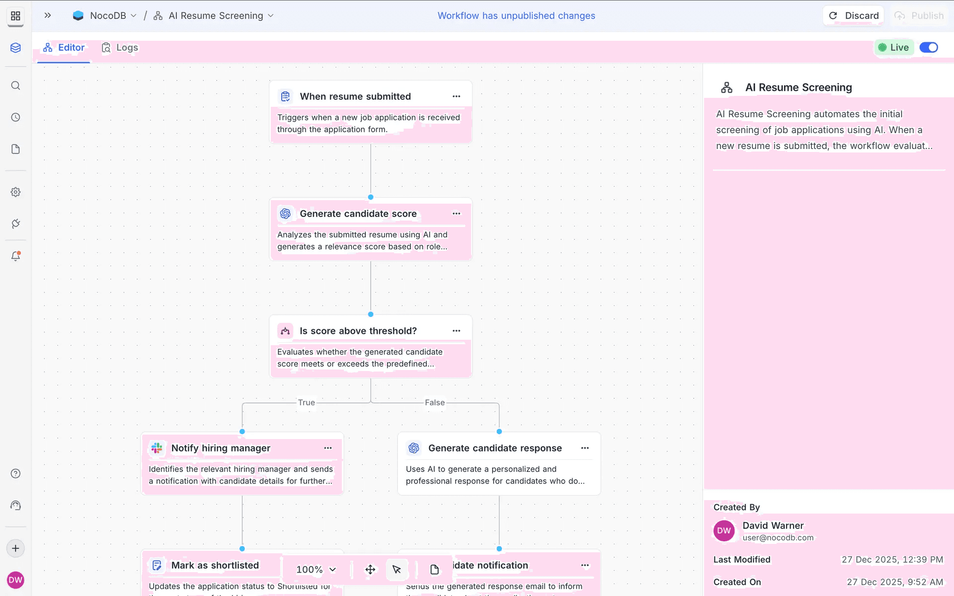 Workflow builder