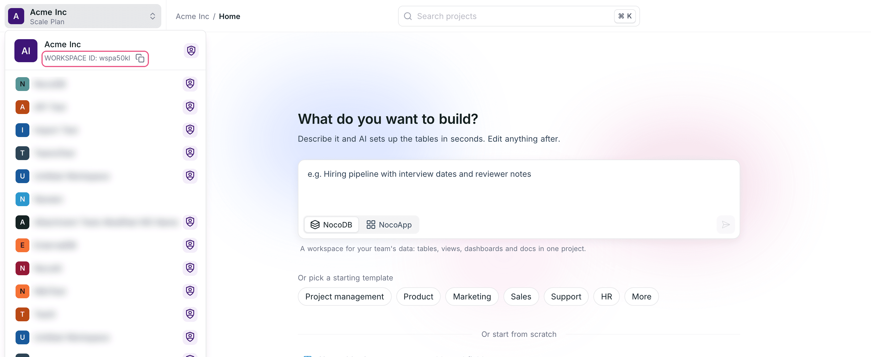 Workspace ID