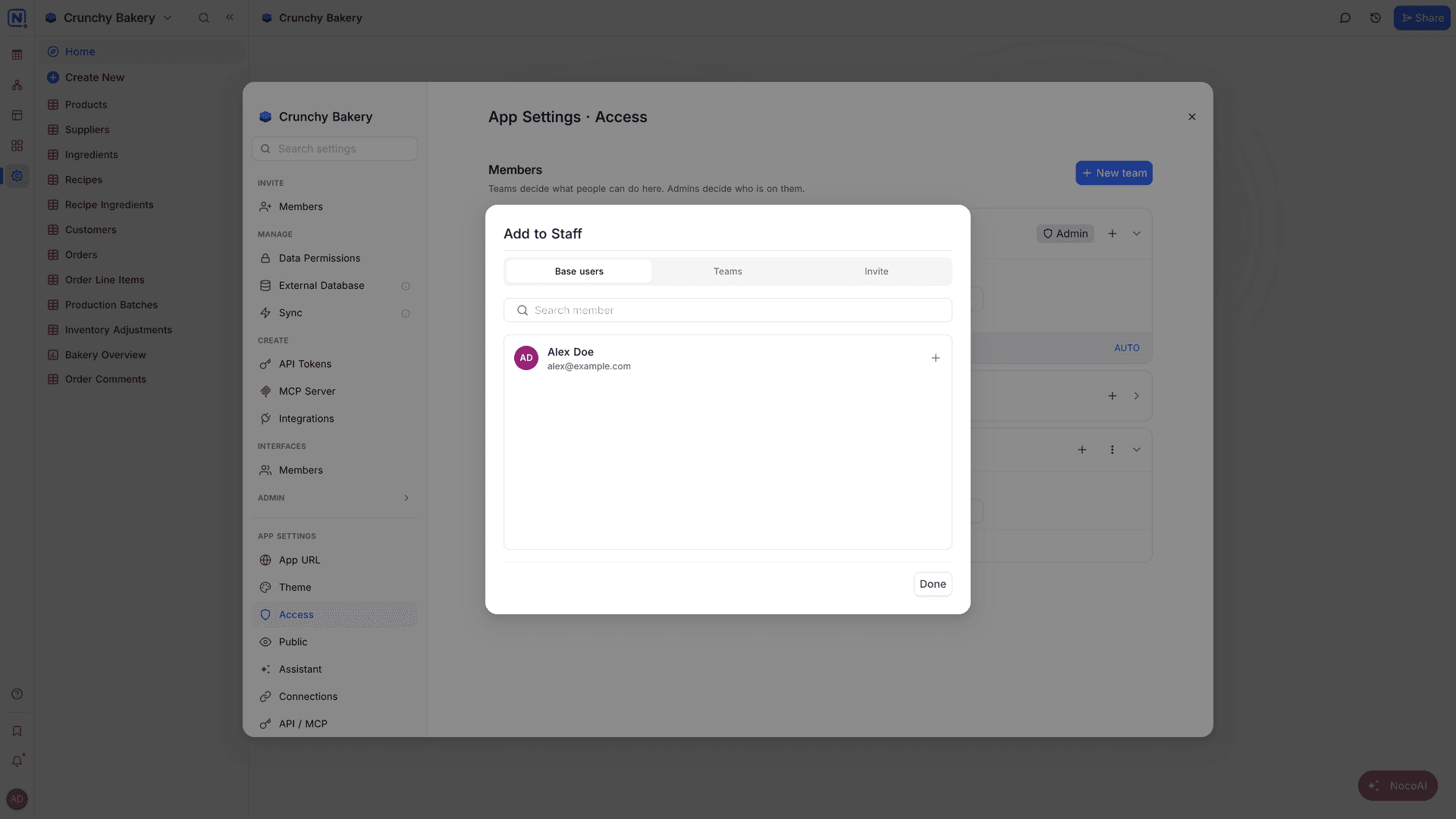 The Add members dialog