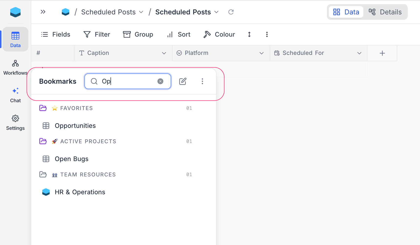 Search bookmarks