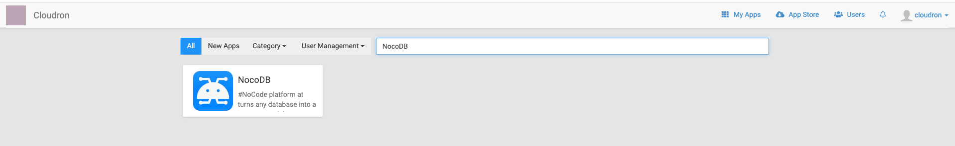 Cloudron Search NocoDB