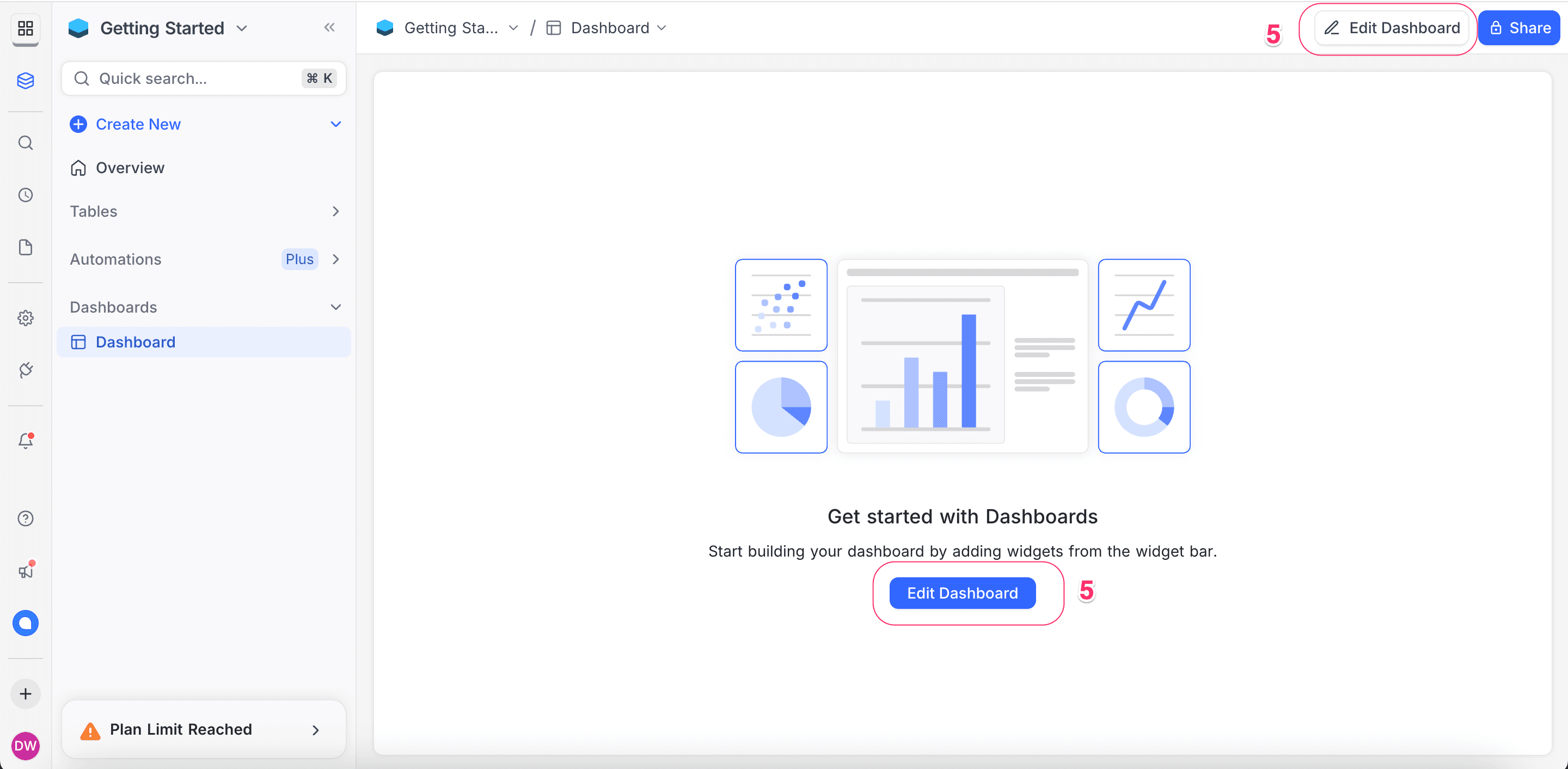 Create a new dashboard