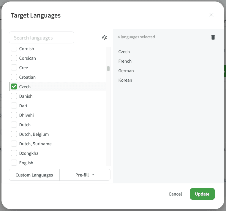 Crowdin Language Update