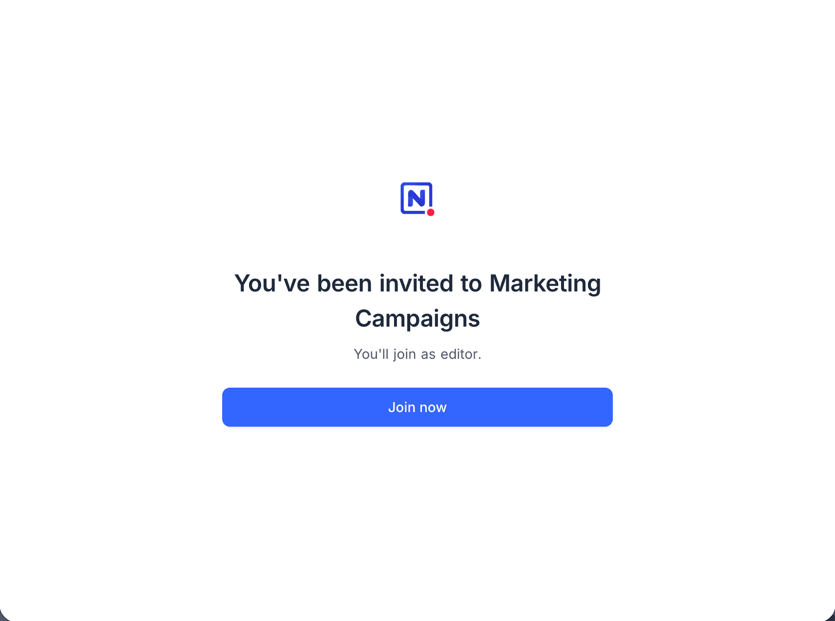 The join page for a base invite link