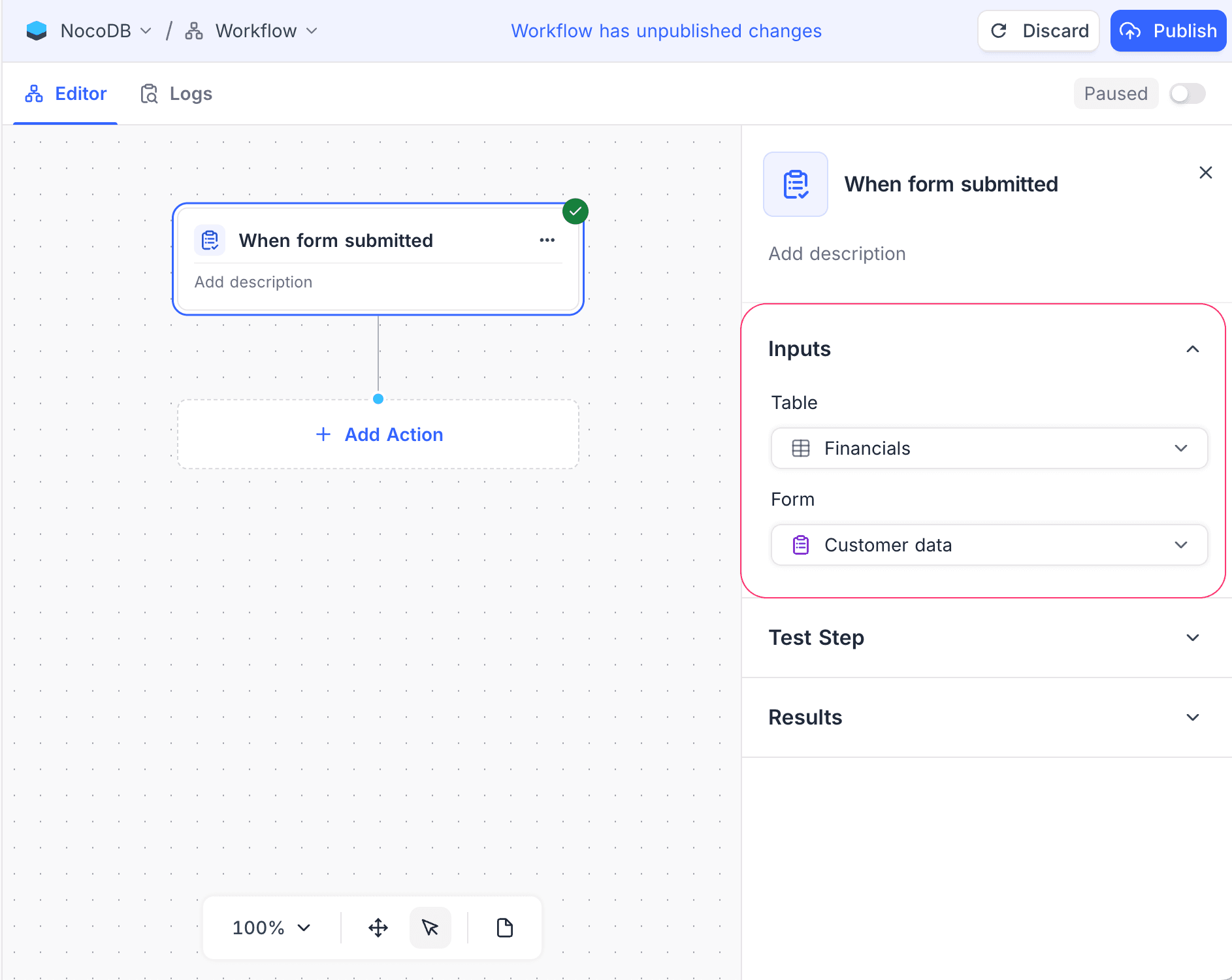 Record Created Form Configuration