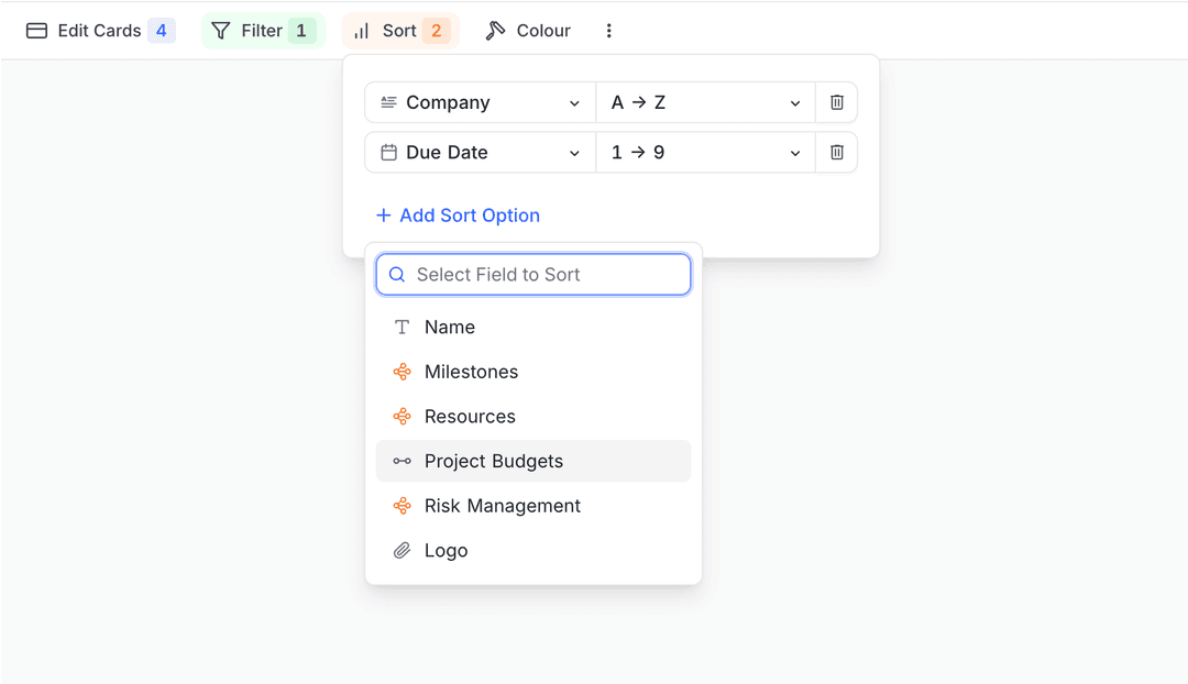 Sortable Fields Sorting records