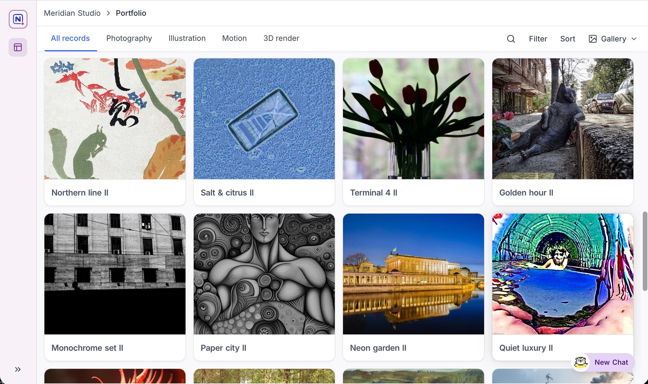 Gallery visualization