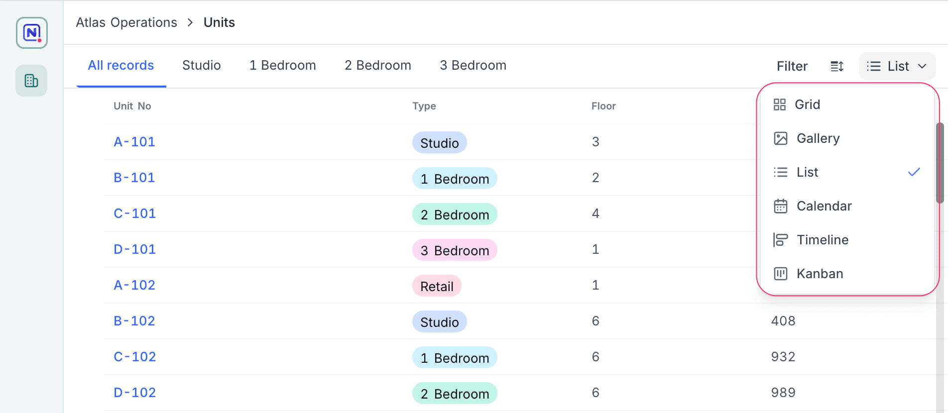 Visualization switcher