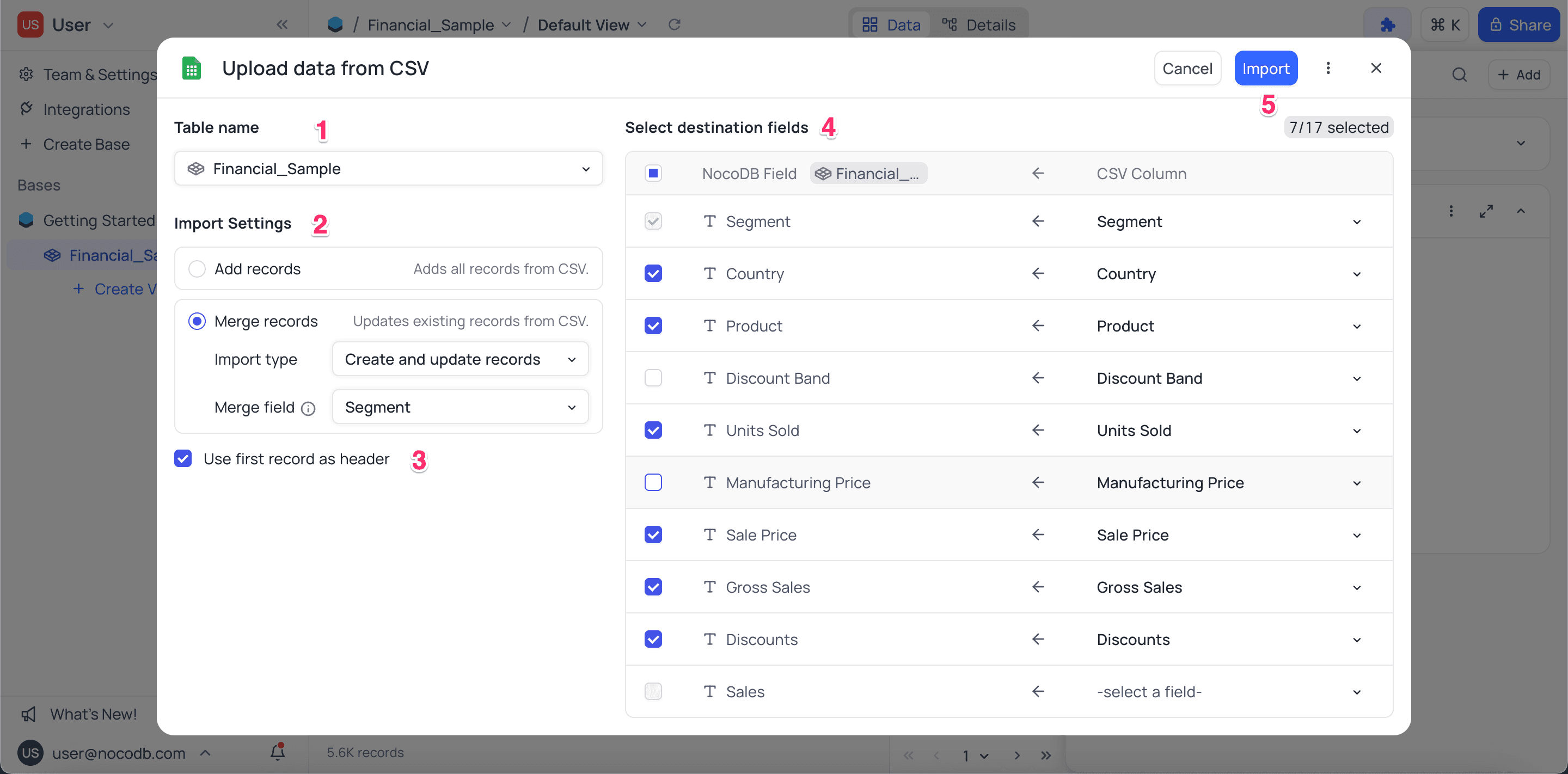 Import CSV
